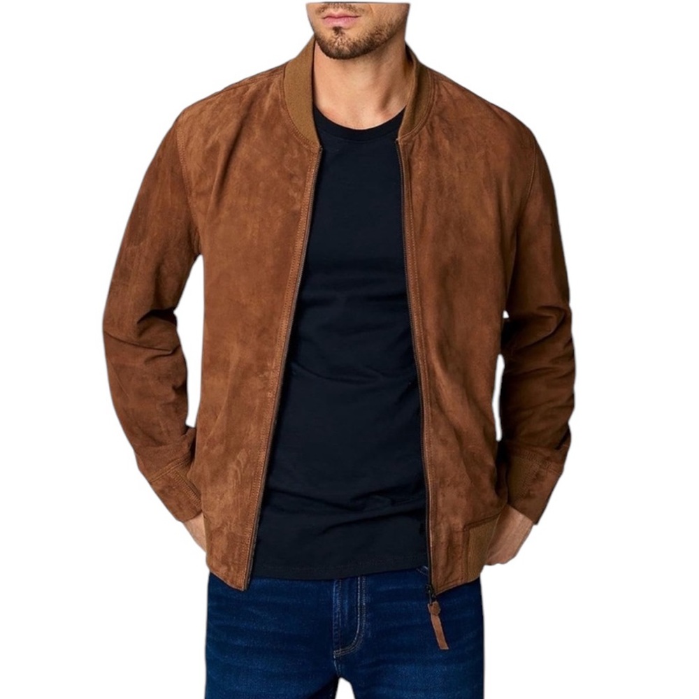 NWT Blank NYC Men’s Quick Action 100% Goatskin Leather Bomber‎ Jacket